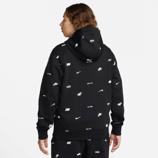 Джемпер Nike M NK CLUB+ BB PO HOODIE AOP FB7434-010 р.2XL чорний