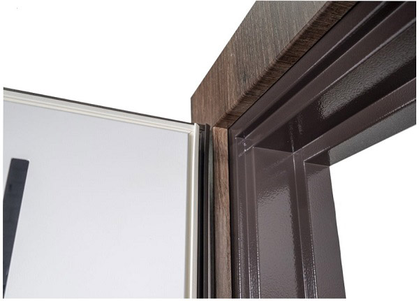 Дверь входная Abwehr MG3 (557+558) 086 П (ДТБ + СМБ) дуб табак / белый супермат 2050x860 мм правый