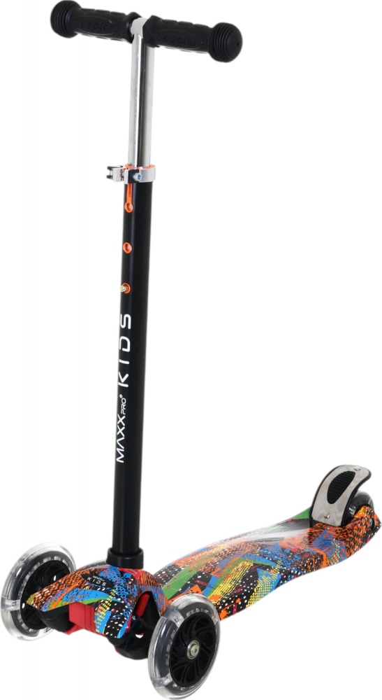 Самокат MaxxPro kids детский 3-колесный LS306C/maxi разноцветный принт