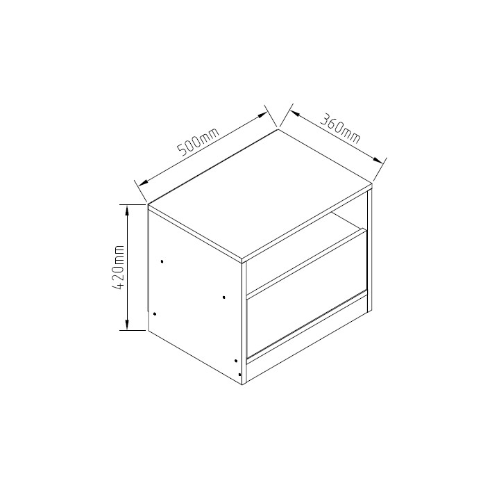 Тумба прикроватная Світ Меблів Анита 500x420x360 мм дуб сонома/кашемир