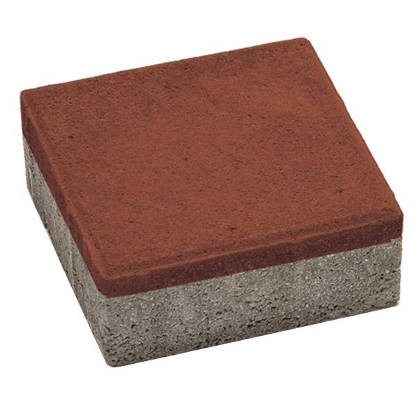 Тротуарна плитка Авеню Бруківка 20х20х6 см вишнева