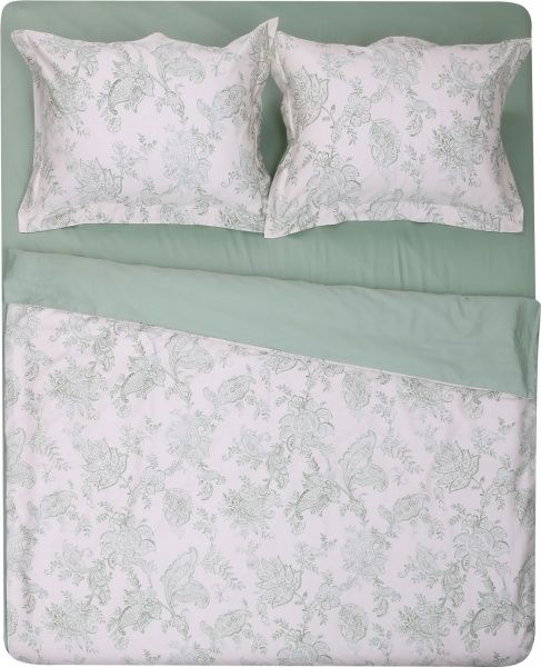 Комплект постільної білизни Aria 2 зелений із білим Mascioni 