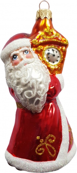 Підвіска Юріта Фігурка Санта з годинником червоний із золотим