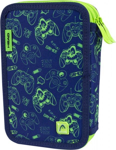Пенал школьный АC2 Gamer Head синий с рисунком