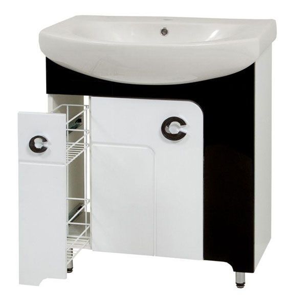 Тумба підлогова Сансервіс Eliza 70 з умивальником Лотос 70 чорна