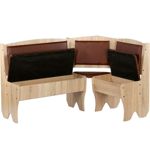 Уголок кухонный Компанит Император со столом и 2 табуретками дуб сонома бронза