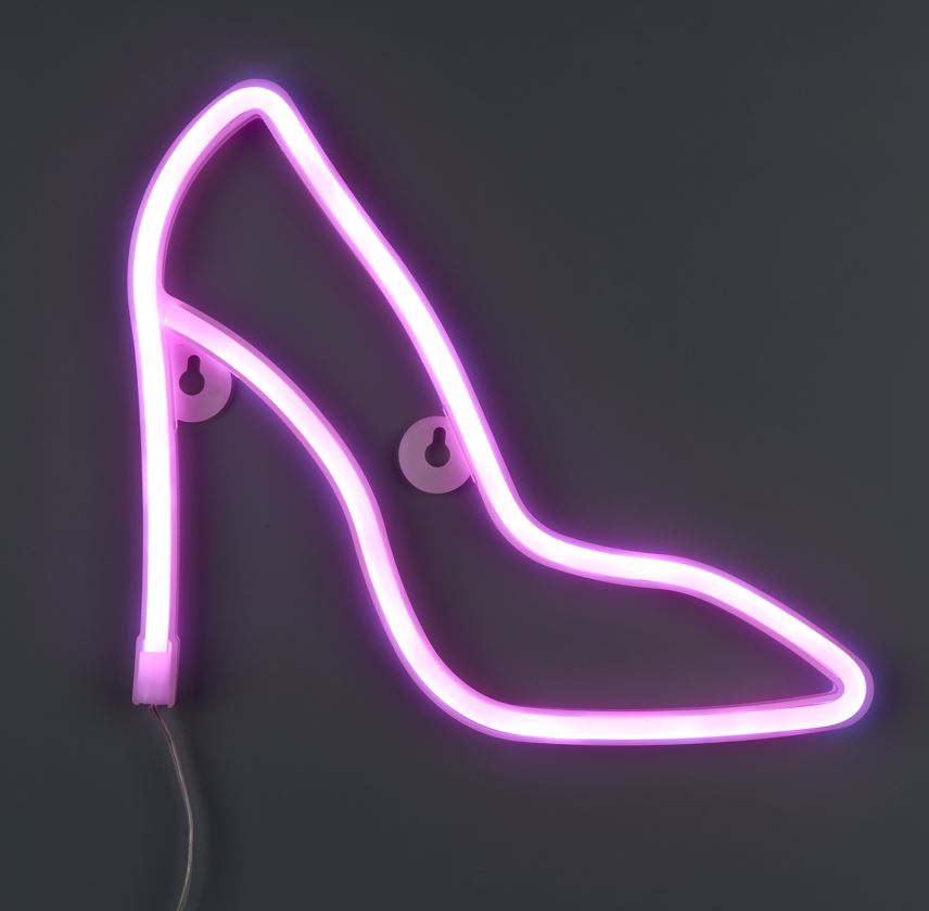 Неоновая вывеска Luna LUDS-NEO-53 Туфелька теплый белый/синий/розовый