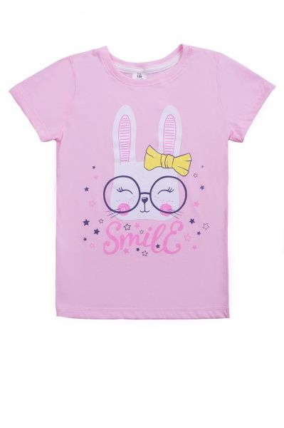 Футболка для дівчаток Luna Kids з принтом Smile р.104 рожевий 