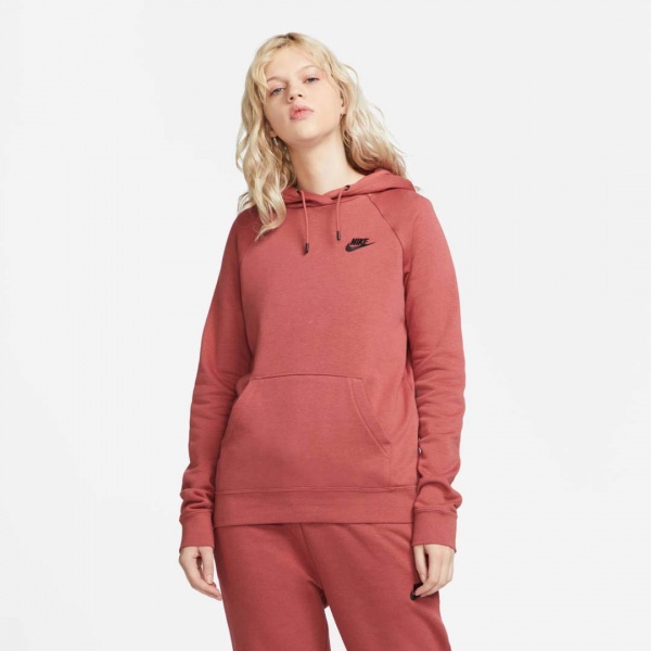 Джемпер Nike ESSNTL FLC PO HOODIE DX2316-691 р. XS бордовый