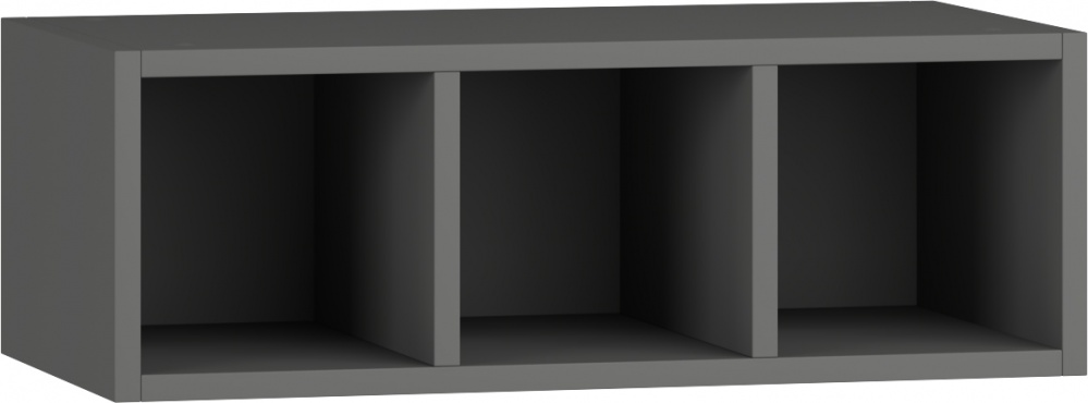 Шкаф верхний Грейд Оптимум открыта 600x206x297 мм серый графит