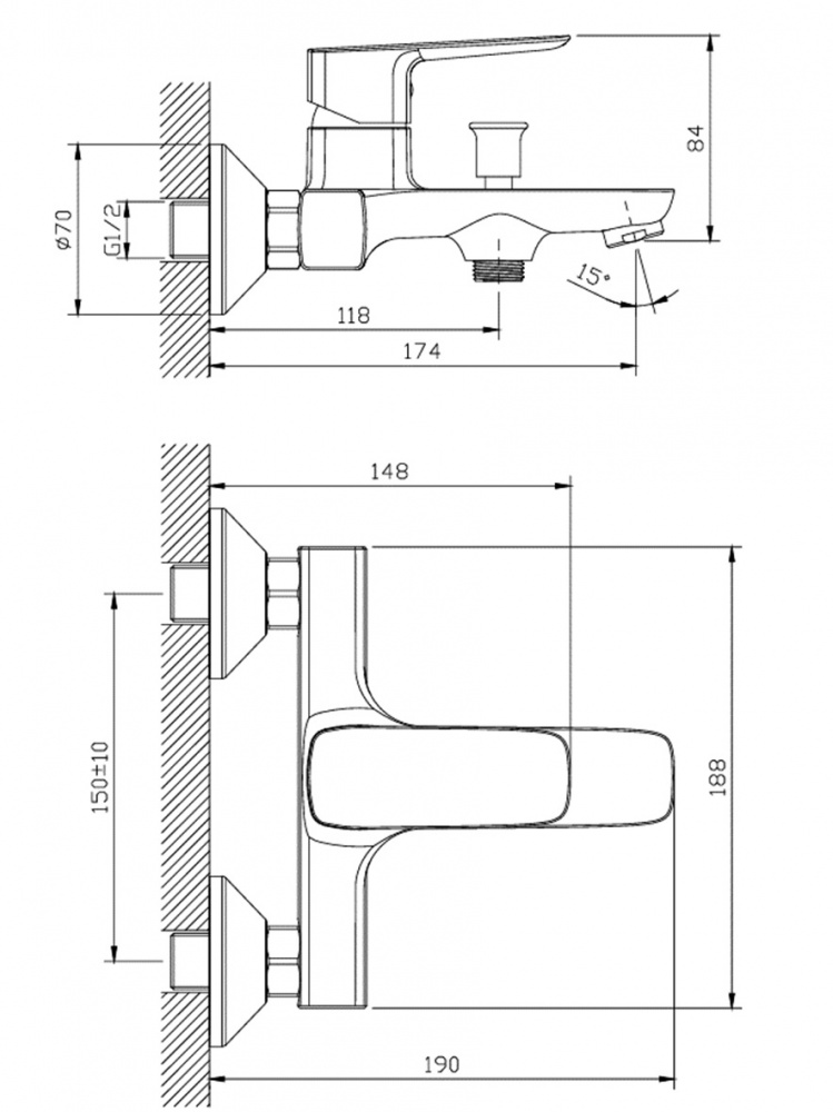 Змішувач для ванни ScandiSPA Snotra хром