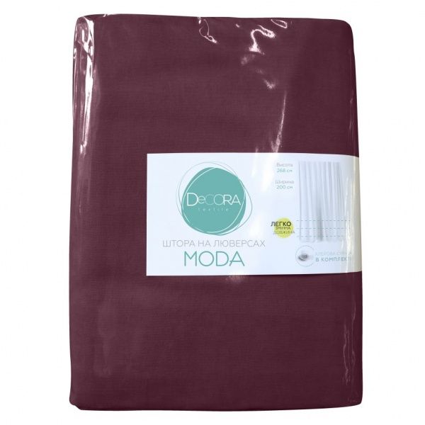 Штора Moda 200х268 см вишневый Decora