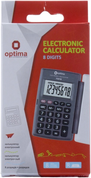 Калькулятор Optima 8 розрядів 104*628*105 мм Optima