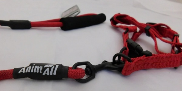 Поводок-шлея AnimAll HJ-Y304-LH Red 8x1200x15 мм