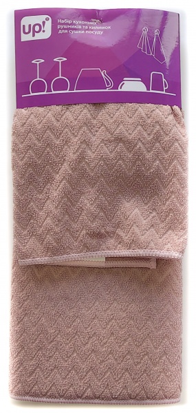 Набор кухонных полотенец и коврик UP! (Underprice) Campo розовый