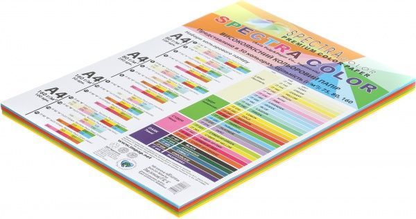 Бумага офисная цветная Spectra Color A4 80 г/м интенсив Rainbow Pack Deep 100 листов разноцветный 