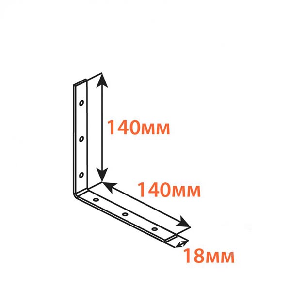 Кутник вузький Kolchuga рівносторонній 140x140x18 мм 3 мм
