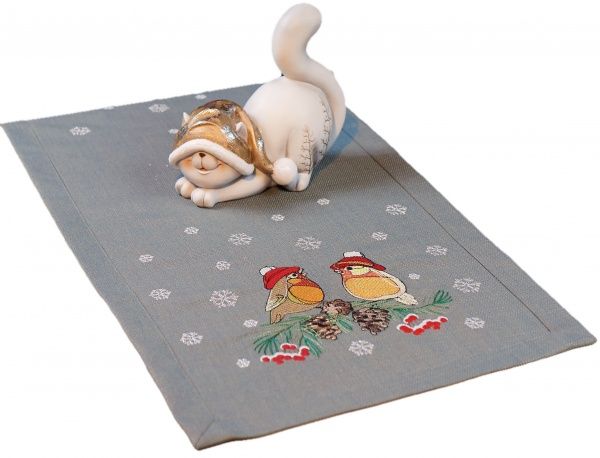 Дорожка Снегири 377-19/00 40x140 см темно-оливковый Эдельвика 