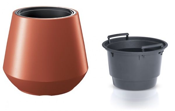 Горщик для квітів Prosperplast HEOS 395х350 мм круглий бронза 