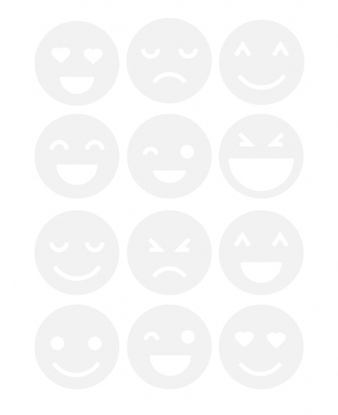 Светоотражающая наклейка LOOM Смайлики LM-10023-white для твердых поверхностей