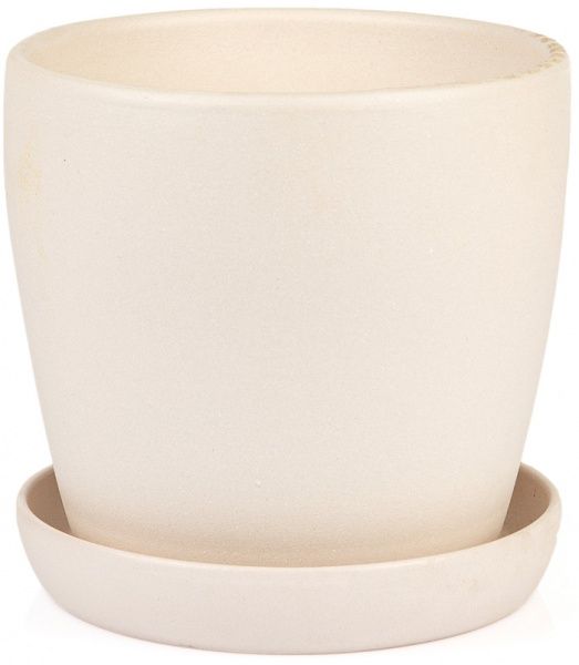 Горщик керамічний Сонет ангоб круглий 1л бежевий 