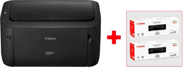 Принтер Canon i-SENSYS LBP6030B + 2 картриджа 725 А4 (8468B042AA) 