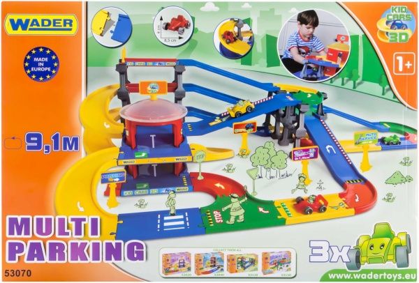Игровой набор Wader Мультипаркинг с дорогой Kid Cars 3D 53070