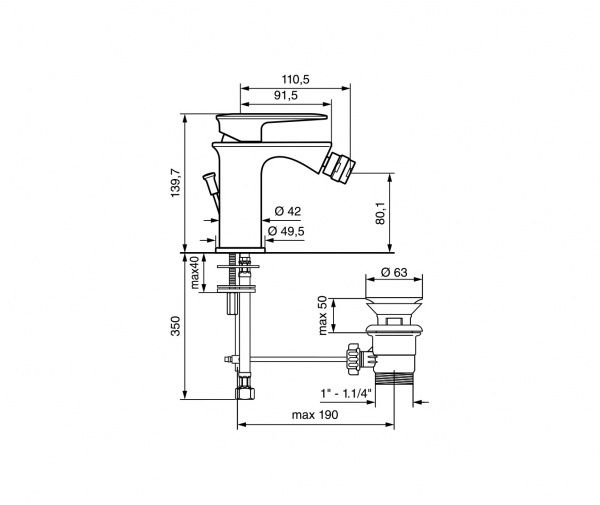 Смеситель для биде Emmevi Rubinetterie Кири CR88004TC