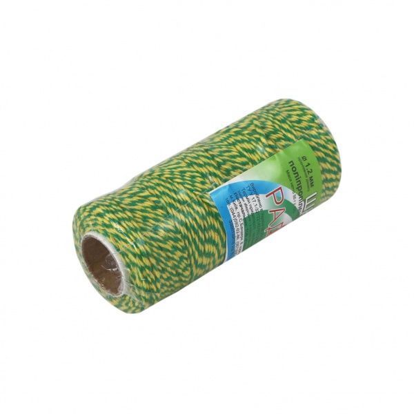 Шнур Радосвіт полипропиленовый крученный 80 м 1,2 мм 80 м желто-зеленый 0,05 кг
