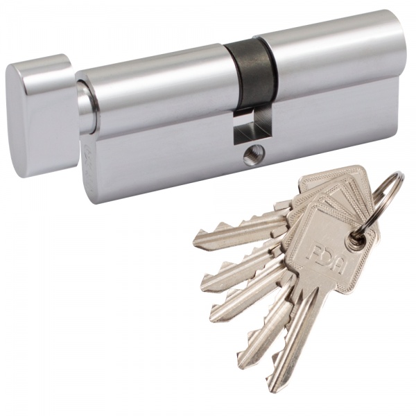 Циліндр RDA 40x40 ключ-вороток 80 мм хром