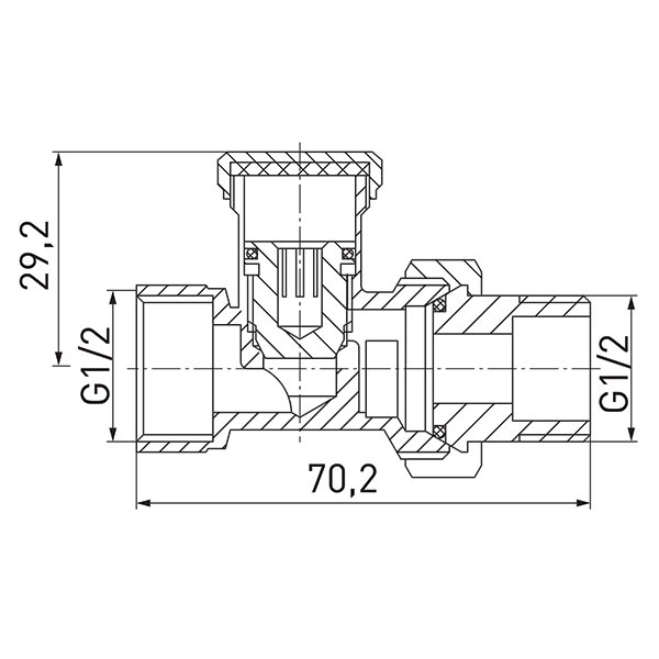 Кран радіаторний Ferro прямий запірний хром зн1/2”-вр1/2” ZP2Y