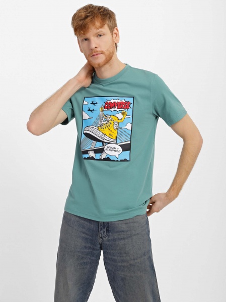 Футболка Converse SHOE HERO TEE 10025060-346 р.L зеленый