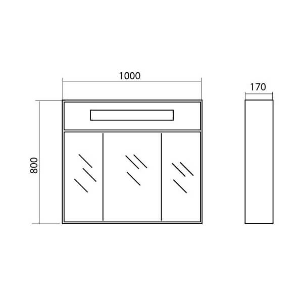 Дзеркальна шафа Aqua Rodos Париж 100 з підсвічуванням АР000001162