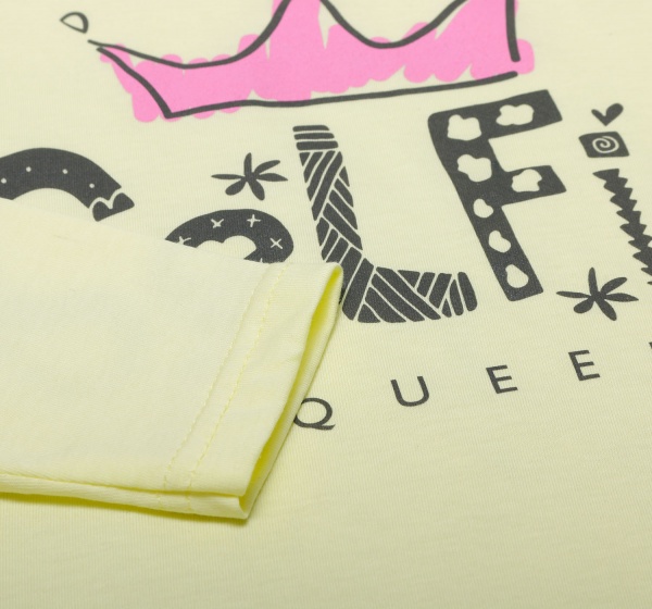 Футболка для дівчаток Luna Kids з принтом Like р.152 ваніль 