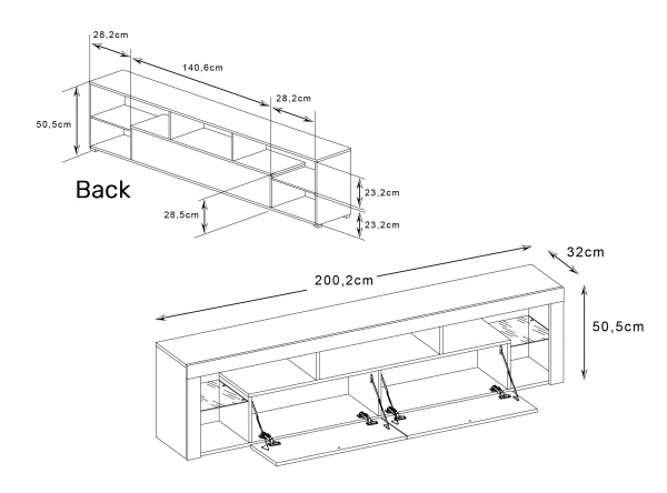 Тумба под ТВ Accord Hugo 200 белый 