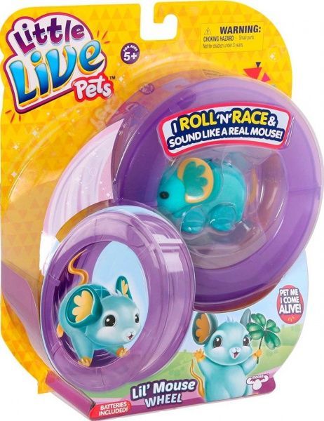 Игрушка интерактивная Little Live Pets мышонок «Счастливый Лулу» с колесом 28195
