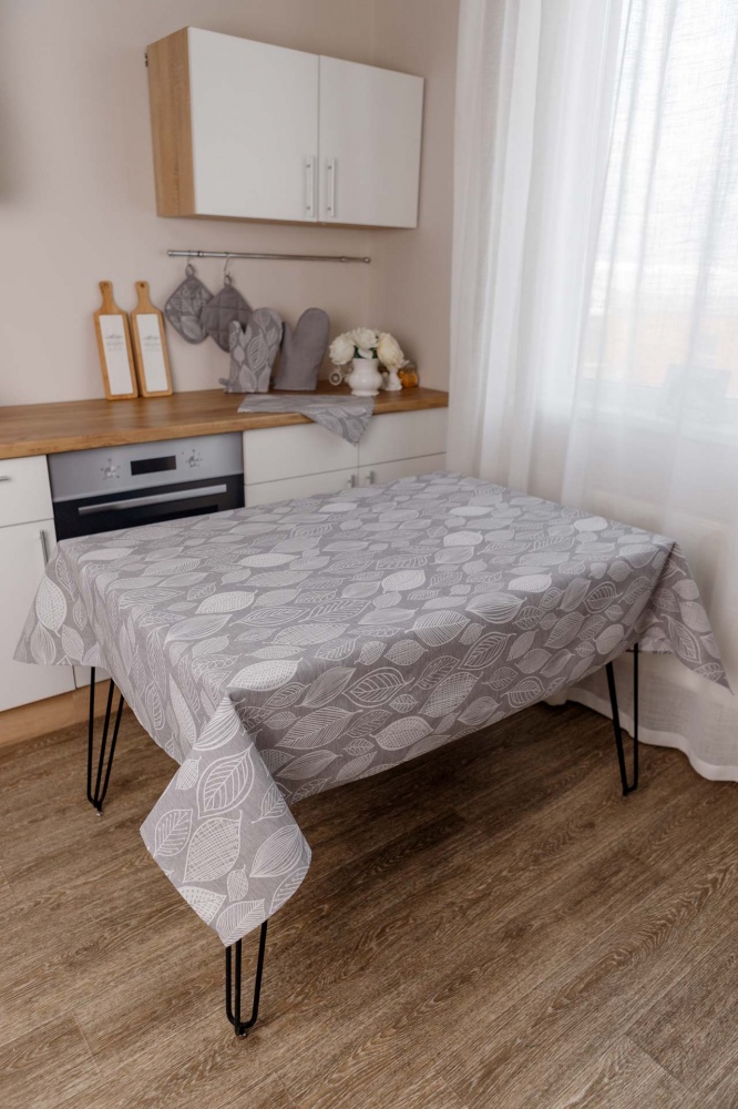 Скатерть водонепроницаемая Листья 136x220 см Прованс