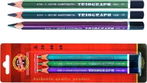 Олівець графітний TRIOGRAPH 2B,4B,6B 3 шт. Koh-i-Noor