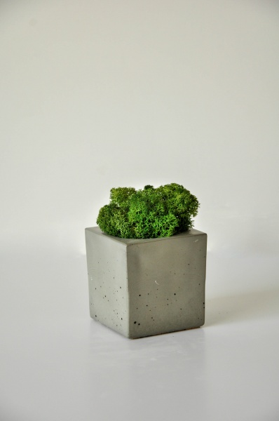 Кашпо квадратне Cube сірий бетон