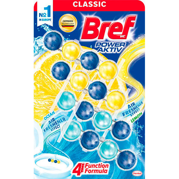 Блок з очисним засобом Bref Сила актив мікс Лимон-Океан, 4шт 