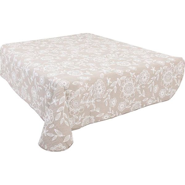 Покрывало La Nuit Basic Цветы 140x220 см бежевый