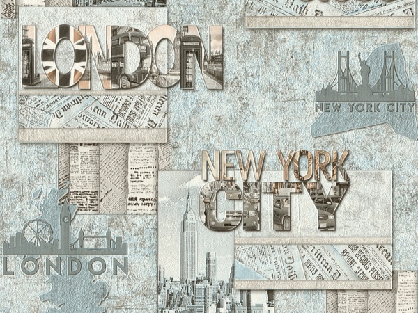 Шпалери вінілові на паперовій основі Слов'янські шпалери Expromt Газета 5801-12 0,53x10,05 м 