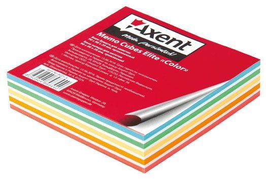 Бумага для заметок 8025-A Elite Color 90х90 мм 210 листов проклеенная Axent