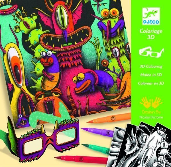 Набір для творчості Djeco з 3D ефектом Веселі монстри DJ08651