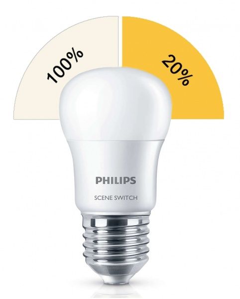 Лампа светодиодная Philips Scene Switch 6,5 Вт P45 матовая E27 220 В 6500 К 