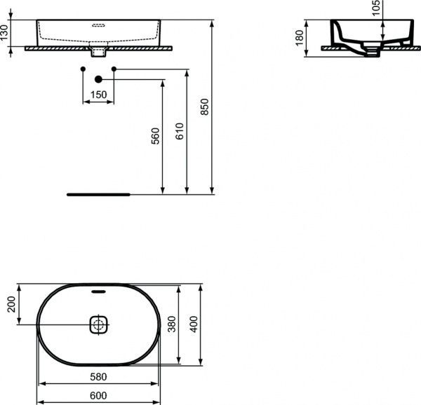 Умивальник Ideal Standard Strada II Oval 60 T360401