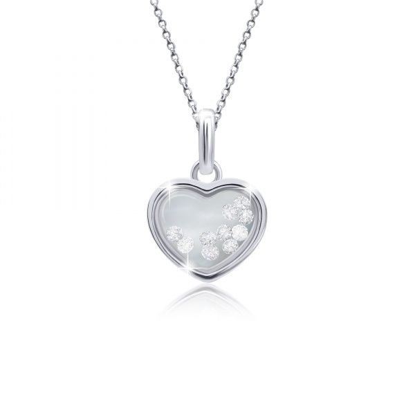 Кулон UMa&UMi Серце мале з рухливими безбарвними вставками