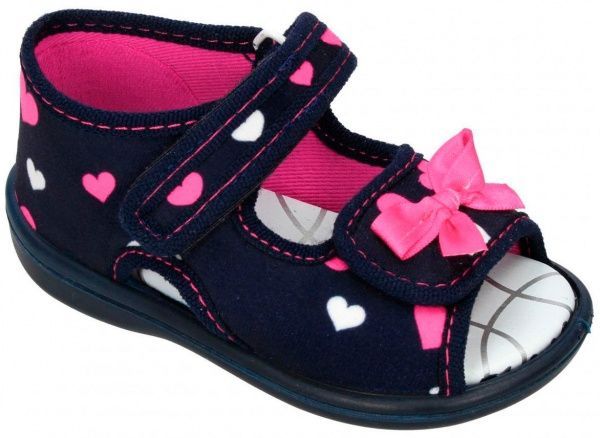 Тапочки для девочек для девочки 3F 2PU26/6 р.22 темно-синий с розовым 