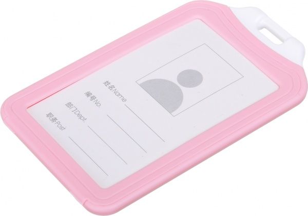 Бейдж вертикальний рожевий 11,5x7 см