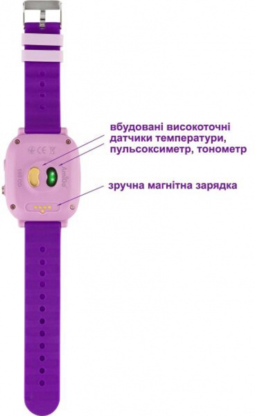 Смарт-годинник AmiGo GO005 4G WIFI Thermometer purple
